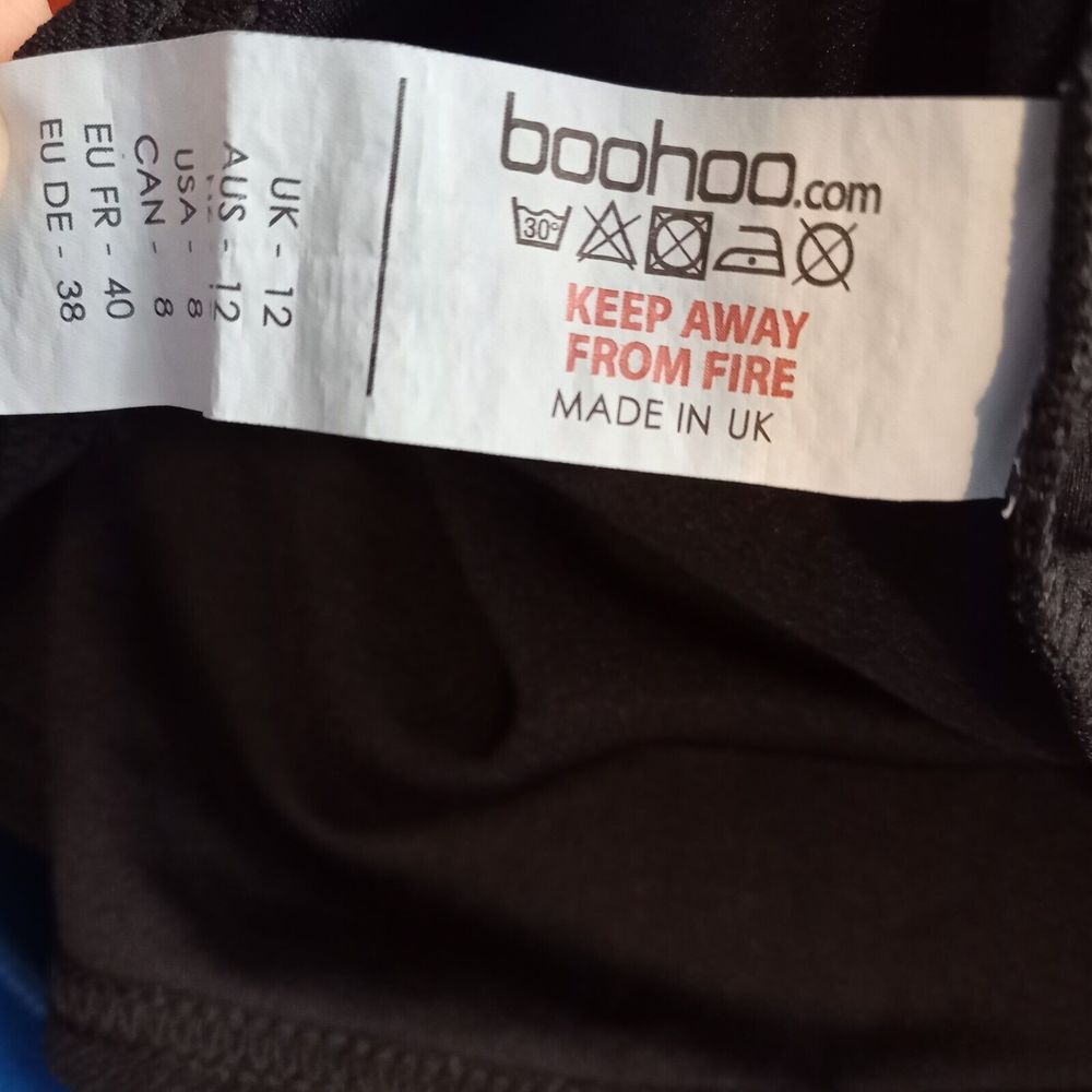 NWOT Size 12 Black One Shoulder Ruffle Bodycon Dress - Picture 9 of 10